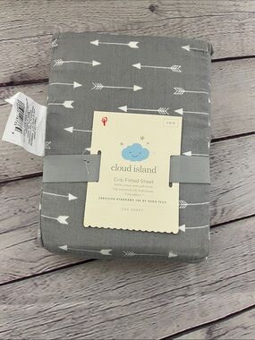 cloud island Gray Arrow Crib Sheet